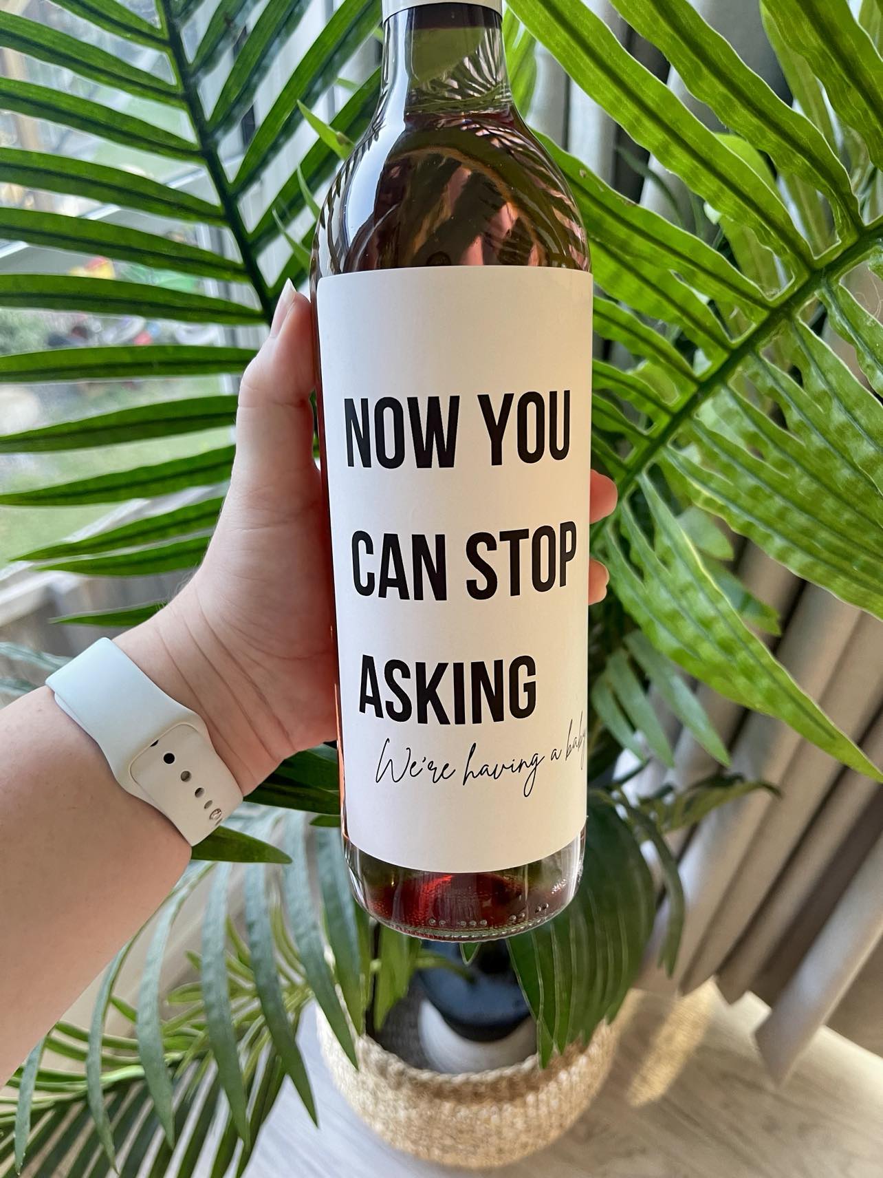 Pregnancy Announcement Wine Label