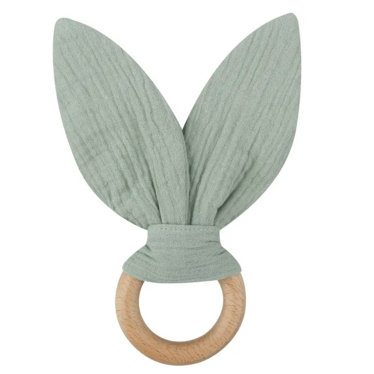 Baby Teething Ring Muslin - Sage