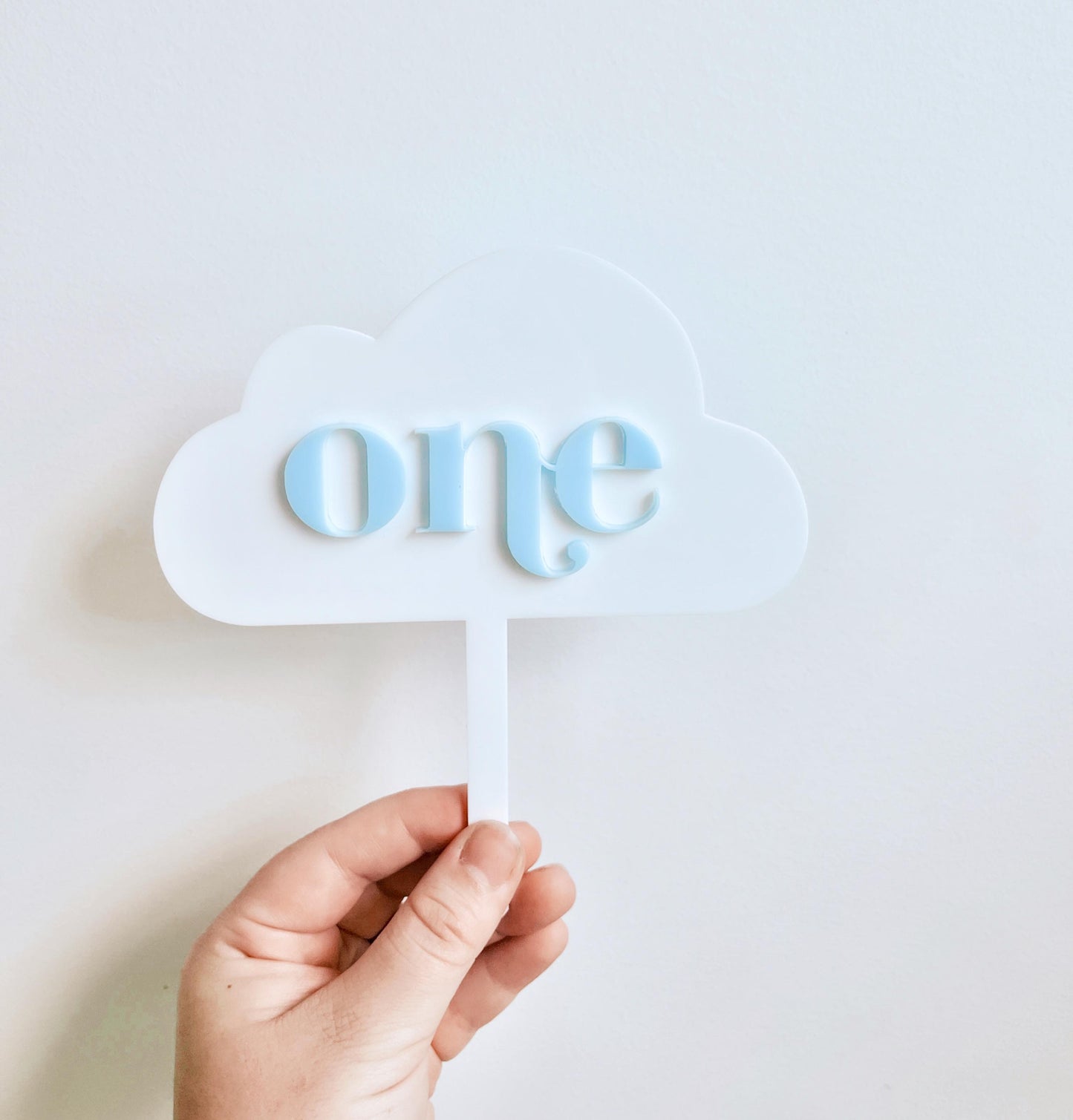 First Birthday Acrylic Cloud Cake Topper
