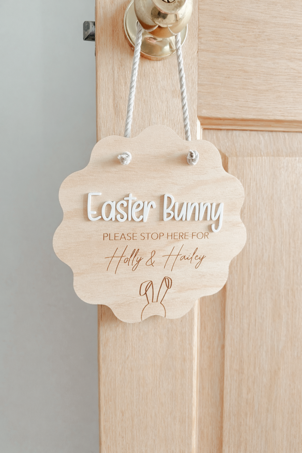 Personalised Easter Bunny Door Plaque | Easter Bunny Stop Here Sign