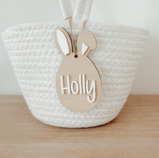 Personalised Bunny Easter Basket Tag | Easter Name Tag