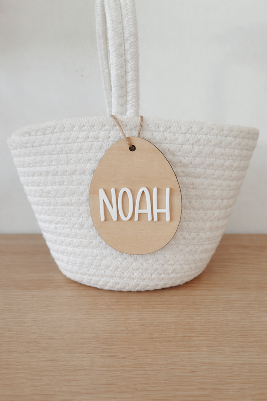 Personalised Easter Basket Name Tag | Wooden Easter Tag