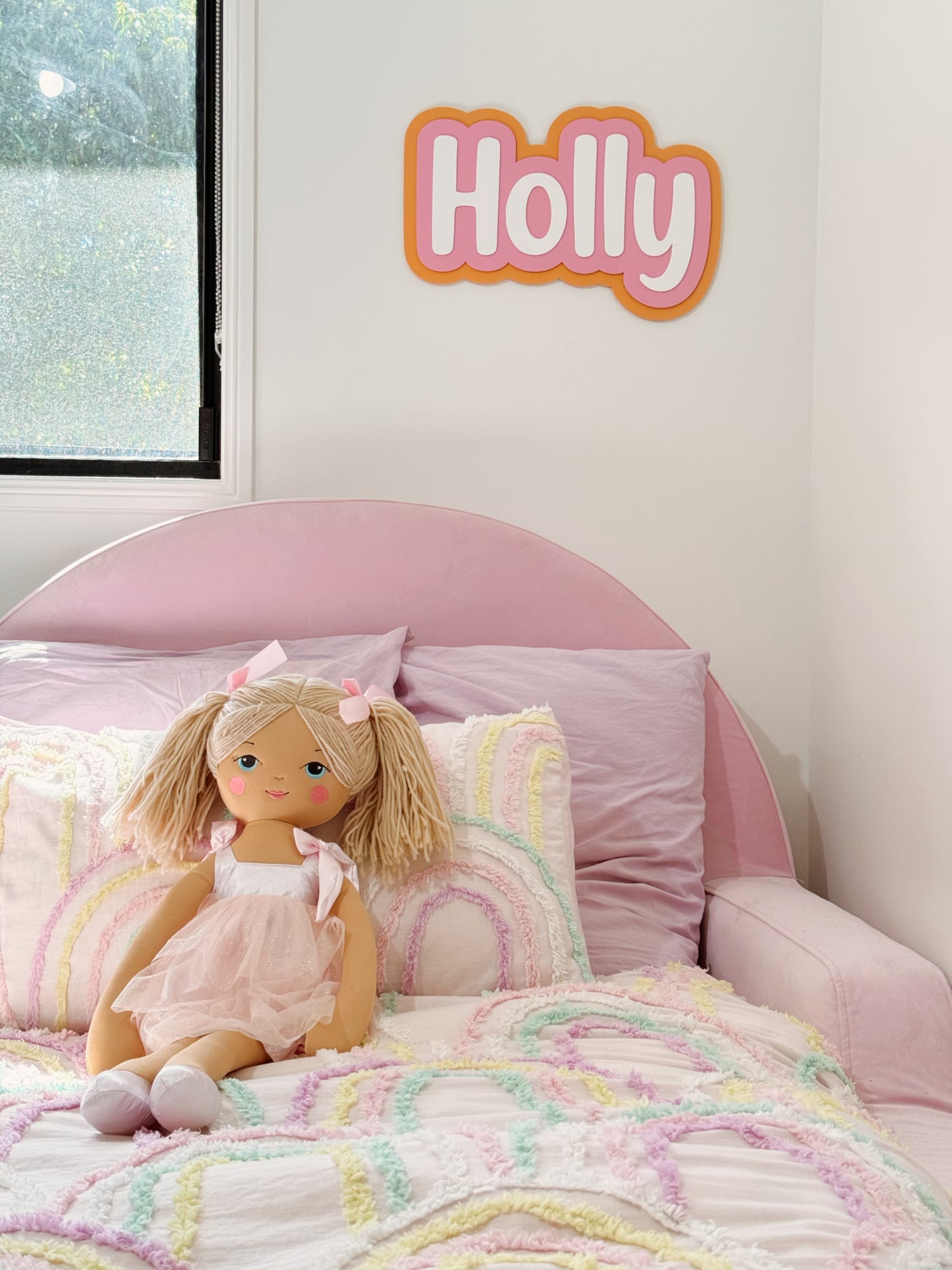Personalised Layered Acrylic Name Plaque | Custom Bedroom & Nursery Wall Sign