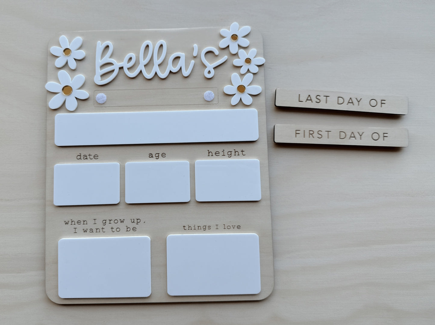 Personalised First Day of School Sign | Reusable Kids Milestone Board