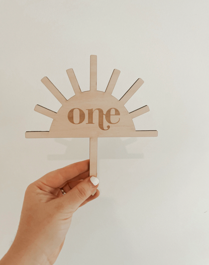 First birthday cake topper - Sun cake topper