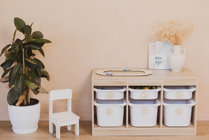 Wooden toy storage labels